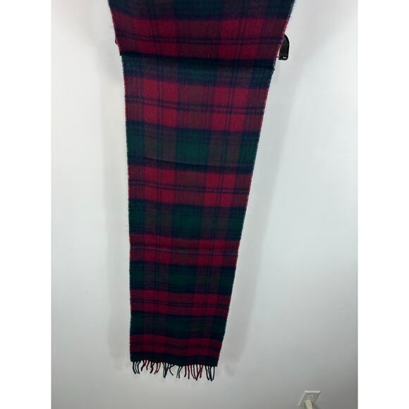 Deadstock Vintage Baltman Co New York Scottish LambsWool Plaid Scarf Fringe 75” - Picture 6 of 7